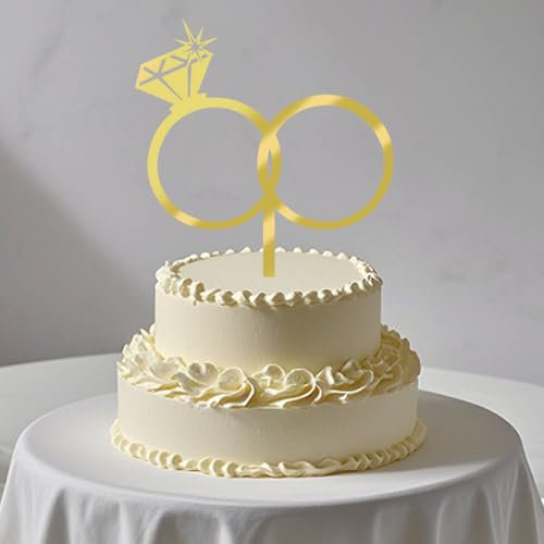Acrylic Diamond Ring Cake Topper-Engagement cake topper-Valentine Party Decoration