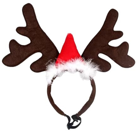 YIUPEDRFG Weihnachtspferd, festliche Mode für dekorative Mütze, Pferd, Winter, einzigartiges Kleid, Weihnachtspferd, Polyester Pferdehut, Geweih Stirnband