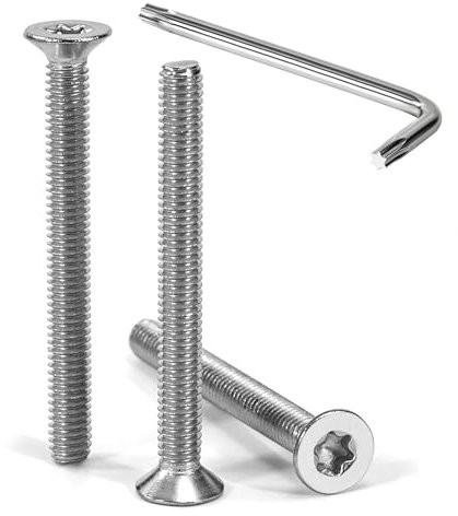 Tunejoy Viti a Testa Svasata M4 x 40 mm Vite Torx Bullone a Macchina in Acciaio Inox A2 V2A Viti a Testa Piatta con Chiavi a T20 Filettatura Completa 30 pezzi