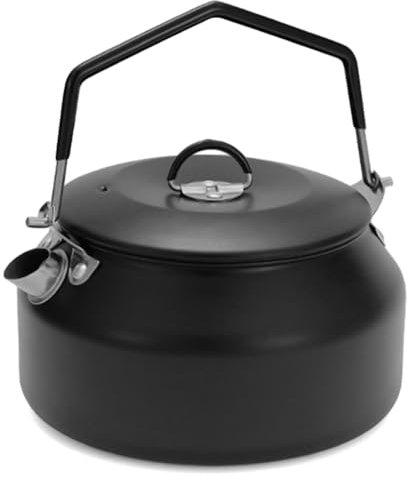 AMZLORD Théière de Camping en Acier Inoxydable 304 Bouilloire de Camping Portable 1L avec poignée pour la Cuisine de Camping de en Plein air