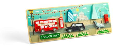 Bigjigs Toys London Chunky Puzzle - 8pcs Wooden Jigsaw For Toddlers & Children, Kids Games & Puzzles, Eco Friendly Jigsaws, Age 12 + Months Old