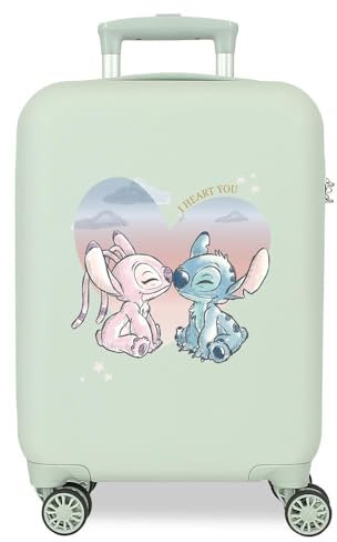 Disney Adorabile Stitch Moods Valigia da Cabina Rigida ABS Chiusura a combinazione Laterale 4 Ruote Doppie Bagagli Mano, I Heart You, Taglia unica, Valigia 50