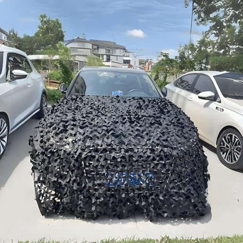 Camouflage Netting For Garden Black 1-20m Military Camo Net Hide Cover For Hunting, Patio, Garden, Pergola, Car Cover, Party Decoration(3x9(m))