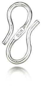 The Jewellery Store London – 925 Sterling Silver S Hook Eye Clasp (14mm x 6mm x 1mm) – Handmade, Nickel-Free Jewellery Finding for Necklaces, Bracelets & Lobster Clasps