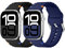 Joehwerr 2Pack Sport Straps Compatible with Apple Watch Ultra 2 Strap 49mm 46mm 45mm 44mm 42mm 41mm 40mm 38mm, guiding wavy pattern design combined with bold color for iWatch SE 10 9 8 7 6 5 4 3 2 1