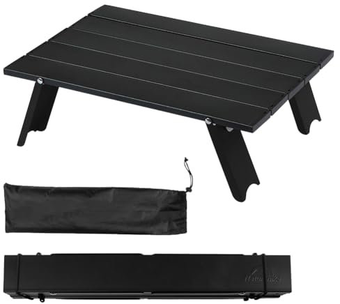 Fouvin Campingtisch, Campingtisch Klappbar Klein Alu, Klapptisch, Tragbarer Aluminium-Klapptisch, Outdoor Tisch Ultraleicht Tragbarer, Kleiner Camping Tisch aus Aluminium, für BBQ, Picknick, Outdoor