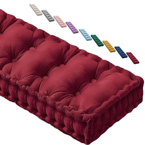 JORTUIO Sitzkissen Bankkissen 80/100/120/140/180x40cm Bankauflage Polsterauflage für Innen Fensterbank oder Bank,Polsterauflagen für Sitzbank Gartenmöbel,Balkonstühle Sitzpolster(Rot,120x40x10cm)