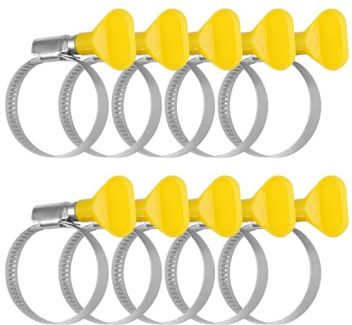 10 Piezas Abrazaderas Metalicas para Tubos 25–40mm, Ajustable Abrazadera Acero Inoxidable, Clips para Manguera con Tuerca de Mariposa, Abrazaderas Metalicas para Mangueras de Agua, Gas y Piscina