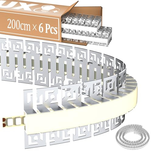 LASLUX 6×Profilé LED flexible 2 m (2000×60×12.5mm) en Aluminium - encastrable profile alu pour ruban led 18mm, Diffuseur Silicone, Installation Facile, Idéal pour Courbes & Lignes Droites