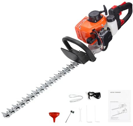 Akku-Heckenschere, robust, elektrisch, 75 cm, Doppelschnitt-Klingen, 2-Takt-Design für Gartensträucher und Grenzpflanzen
