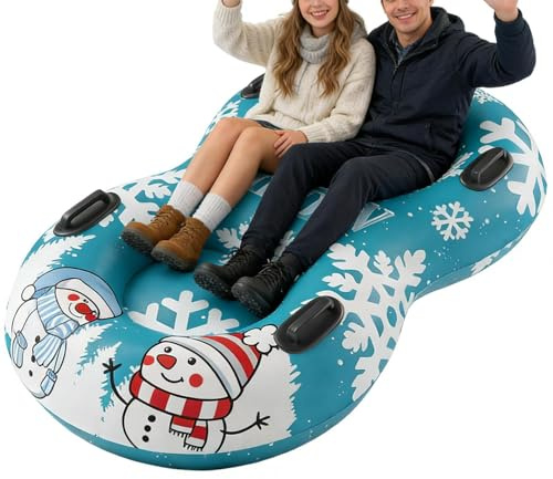 Tube à Neige, Luge Gonflable résistant à 2 Places - Tubes de Neige d'extérieur, pour Adolescents Adultes et Famille