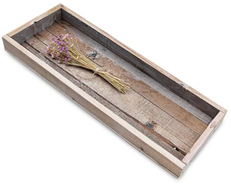 Holz Kerzentablett Shabby Weiß mit Rand groß - 55 x 20 cm - XL Deko Tablett rechteckig im Used Look - Holztablett Kerzenbrett Tischdeko Servier Kerzen Brett Vintage Landhaus rustikal