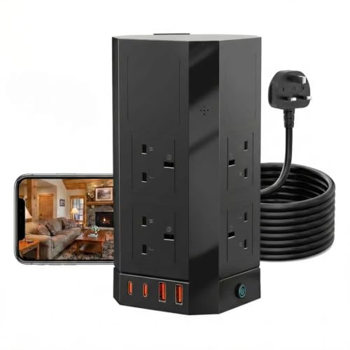 TEEBRKE Hidden Spy Camera Power Strip,Surge Protected Charging Hub with Motion Detection for Secret Home Security-No Night Vision