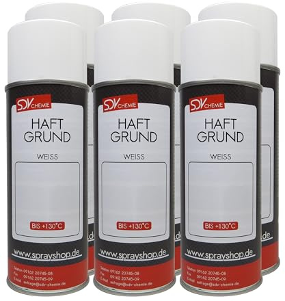 SDV Chemie Haftgrund weiß 6x 400ml Acryl Lackspray Grundierung | Rostprimer, Füller, Spraydose