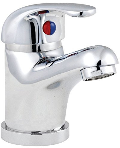 nuie DTY305 Eon Modern Bathroom Round Single Lever Mono Basin Mixer Tap with Pop Up Waste, 94 x 40 x 123mm , Chrome