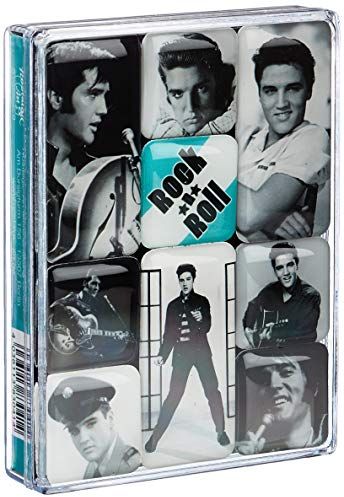 Nostalgic Art Retro Kühlschrank Magnet-Set 9-teilig, Magnetset für Magnettafel, Elvis, 9 Stück
