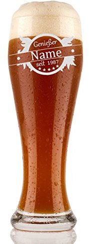 polar-effekt Bierglas mit Gravur personalisierte Weizenglas 0,5 Liter Glas als Geschenkideen für Papa Weizenbierglas Geschenke für Männer Geburtstagsgeschenk, Vatertagsgeschenke