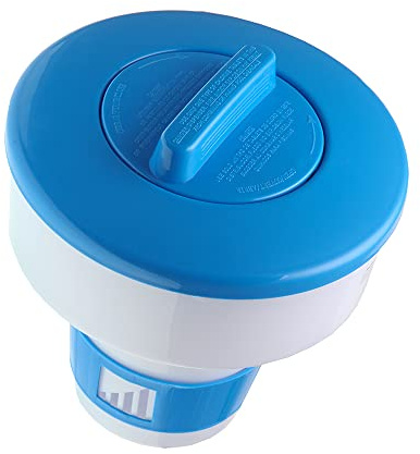 POWERHAUS24 Dosierschwimmer für 200g Tabletten, zur Dauerdosierung im Pool, mit Verstellring