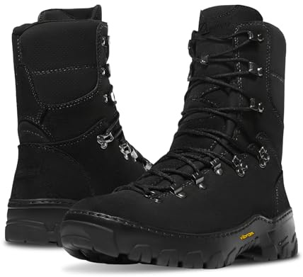Danner 8 Wildland Tactical Firefighter Boots for Men & Women - Fire-Resistant Leather, EH-Rated, with Oil- and Slip-Resistant Outsole, Made in USA, Black - 10 D