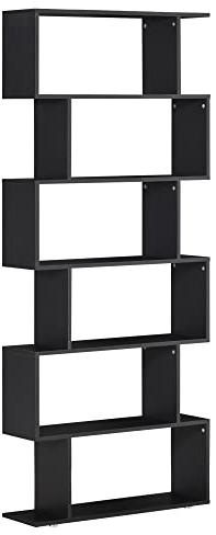 HOMCOM Standregal 6 Fächer CD DVD Raumteiler Wandregal Bücherregal Wandregal Büro Regal 80x24x191 cm
