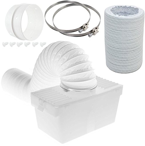 SPARES2GO Condenser Vent Box & Extra Long Hose Kit Compatible with Logik Tumble Dryers (7 Metres)