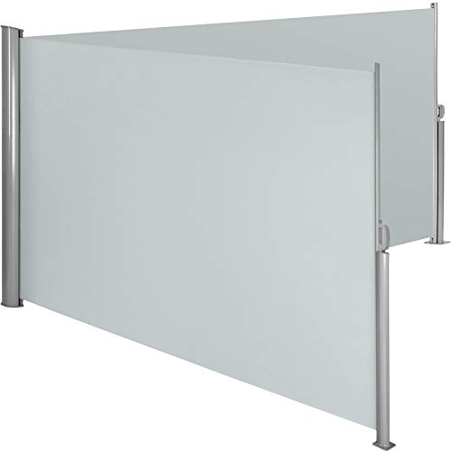 tectake® Store Brise Vue Jardin Retractable Multi-Fonction Store latéral Double Enroulable Brise Soleil Paravent Exterieur Opaque en Aluminium Store banne pour Terrasse Jardin - Gris | 160 x 600 cm