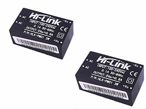 JZK 2 pcs HLK-PM01 AC DC 220V a 5V Paso Abajo Fuente de alimentación Módulo Aislado Fuente de alimentación módulo