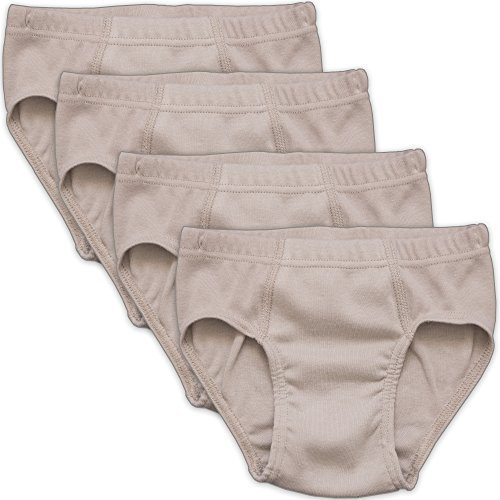 HERMKO 2850 4er Pack Jungen Slip einfarbig aus 100% Bio-Baumwolle mit Dehnbund, Farbe:grau, Größe:92
