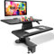 Duronic DM05D13 BK Mesa para Ordenador | Escritorio Ajustable de 12 a 40cm con Brazo de Escritorio | hasta 8 kg | Bandeja para Teclado| Plataforma para Monitor | Trabaja de pie y Sentado