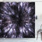 ABAKUHAUS Galaxis Duschvorhang, Universum Raumfahrt, mit 12 Ringe Set Stielvoll Modern, 175x200 cm, Violett Schwarz Weiß
