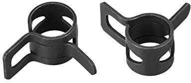 uxcell Steel Band Clamp 8mm Inner Dia Fit 8.5-9.2mm OD Hose Spring Band Type Action Fuel Line Silicone Tube Clip Clamp Black 10Pcs