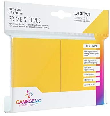 Gamegenic, Prime Sleeves Yellow, Sleeve Color Code: Gray