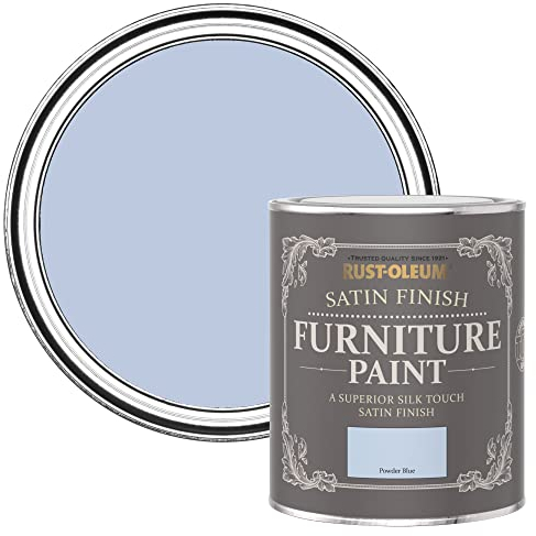 Rust-Oleum Light Blue Furniture Paint in Satin Finish - Powder Blue 750ml