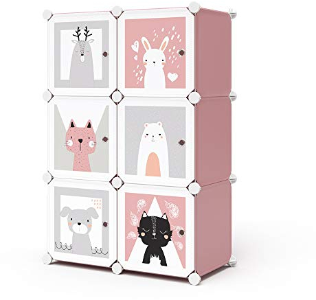 Vicco Kinderregal Andy, Rosa, 145 x 110 cm 6 Fächer (Katze)