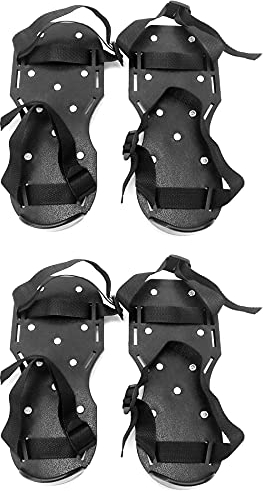 QWORK Gunite Schuhe mit Spikes, Rasenlüfterschuhe mit 2,5 cm kurzen Spikes, perfekt für Epoxidböden, Overlays, Installation von Abdeckungen, Schwarz, 2 Paar