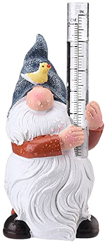 QYLJZB Gartenzwerg Regenmesser aus Kunstharz, lustig, handbemalt, Gartenzwerg mit Regenmesser aus Kunststoff, für draußen, Terrasse, Hinterhof, Landschaft, wasserdicht, Geschenke