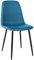 CLP Chaise De Salle A Manger Napier en Similicuir Tissu Ou Velours I Chaise avec Surface D'assise Matelassée Pieds en Metal I Charge Max.150 Kg, Couleur:Bleu, Matériel:Tissu