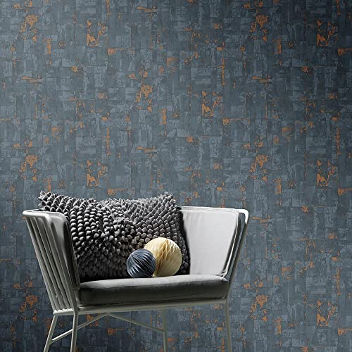 BRICOFLOR Beton Tapete | Anthrazit Tapete in Rostoptik | Dunkelgraue Vliestapete im Industrial Style für Küche und Wohnzimmer | Vlies Wandtapete im Industrielook