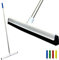 Colour Coded 46cm Floor Squeegee Mop with 120cm Aluminium Handle | Quick Drying Wet Room Floor Squeegee Heavy Duty | Double Foam Squeegee Blade Floor Wiper for Bathroom, Kitchen, and Shower (Yellow)