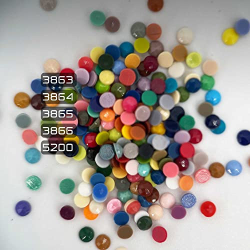 Diamant-Malzubehör, Ersatz für fehlende runde Bohrer, 3863, 3864, 3865, 3866, 5200, Strassstein-Harz-Diamant-Punkte, 4 Farben Perlen für Diamantmalerei, Erwachsene, Malbedarf, Edelsteine