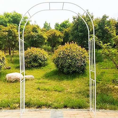 Refue Rosenbogen Rankhilfe dekorativer Gartenbogen Rankgitter Weiss Rankbogen Pergola Super Bogen in Hammerschlagoptik gusseisen Rosenhilfe (Größe : B120 x H240cm)