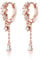 SLUYNZ 925 Sterling Silver CZ Hoop Earrings Drop for Women Huggie Earrings Dangle Piercing Earrings Chain Helix (C-Rose-Gold)