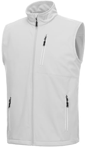 33,000ft Men's Windproof Lightweight Golf Vest Outerwear with Pockets, Softshell Sleeveless Jacket for Running Hiking Sports