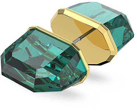 Swarovski Lucent Ohrstecker, Einzelner, vergoldeter Ohrring mit Grünem Swarovski Kristall