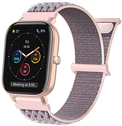 Cinturino per Amazfit GTS, 20mm, Nylon, per Amazfit Bip 3, Bip 3 Pro, Amazfit Bip, Bip Lite, Bip U, Bip U Pro, Amazfit GTR 42mm, GTS 2 Mini, GTS 2, GTS 2e, GTS 3, GTS 4, GTS 4 Mini