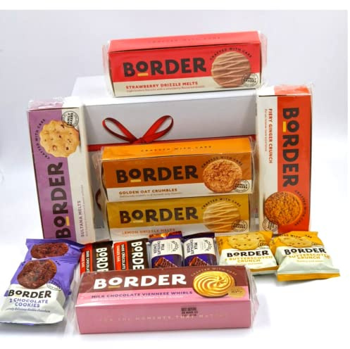 Border Biscuits Hamper Gift Set – Individually Wrapped Biscuit Hamper For Treat Gift Box|For All Occasions |Thank You Gift |Birthday Gift |Christmas |Border Chocolate Biscuit Bars |14 In A Box