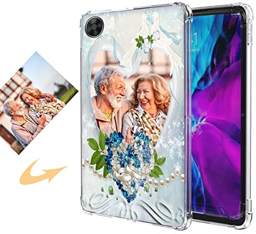 CXKJ Transparente Funda Personalizada para Samsung Galaxy Tab A8 10.5 2021,Diseño tu Foto Imagen o Texto Personaliza Carcasa,Silicone Ultradelgado Case Cover Protector Anti-arañazos Funda