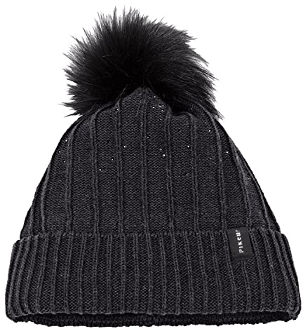 PIKEUR Mütze mit Strass und Fell-Imitat-Bommel Herbst/Winter 2022