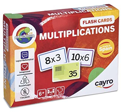 Cayro – Lernkarten-Multiplikationen – Multiplikationskartenspiel – Multiplikationstabellen von 1 bis 10 – Lernen auf unterhaltsame Weise – Mathematikspiel