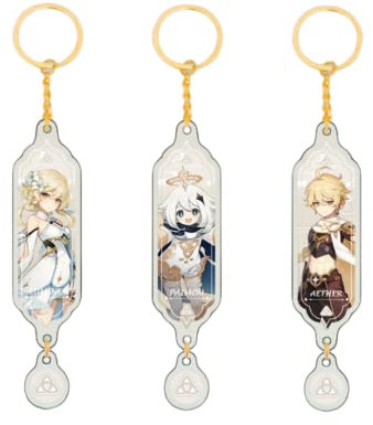 Hanaiette Genshin Impact Game Acryl Schlüsselanhänger Cute Anime Cartoon Full Attribute Keychains for game fans, Style1, Einheitsgröße